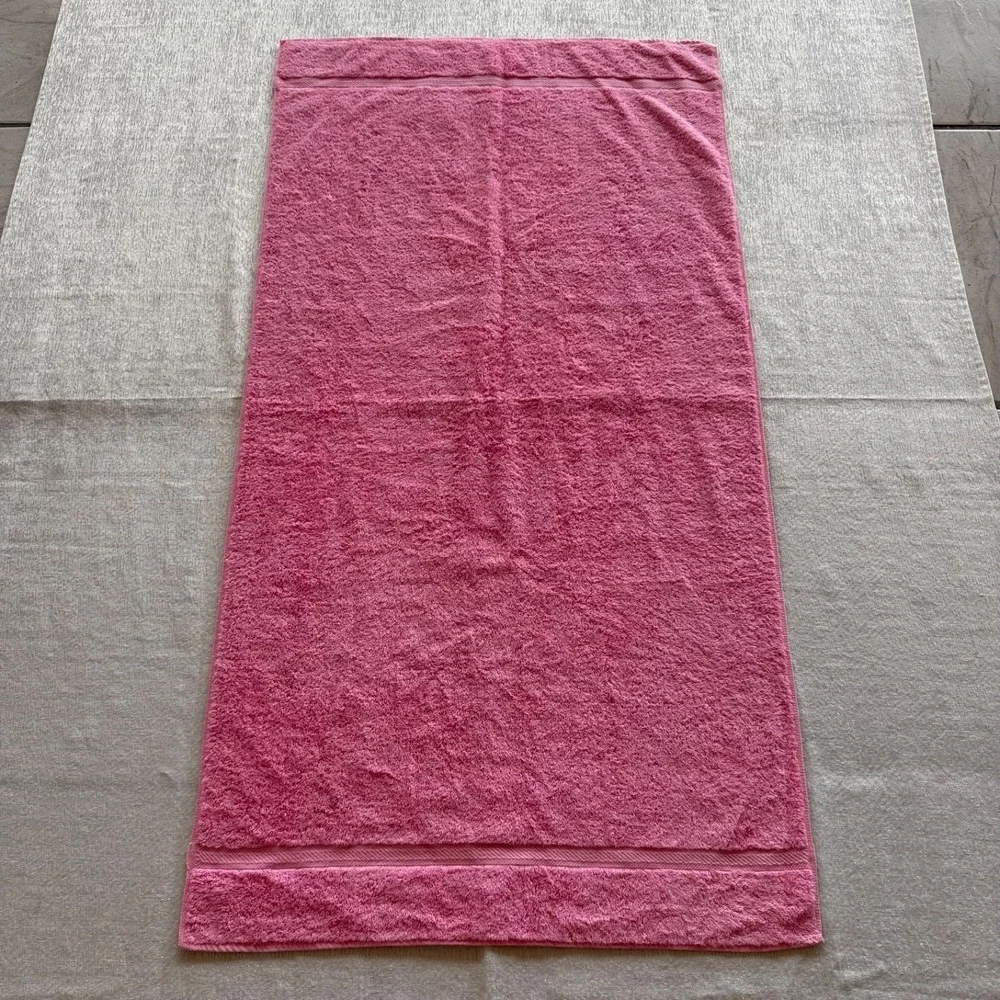 Vintage Pink Floral Bath Towel Lot 4 Cottage Granny Core Burgundy Retro Bath Vtg